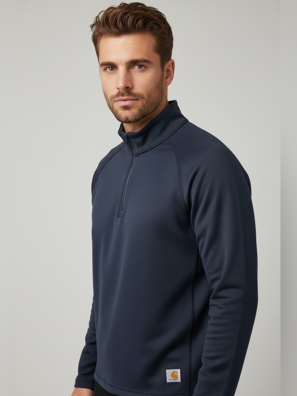 Carhartt Force Men's Navy Quarter-Zip Performance Shirt Jacket